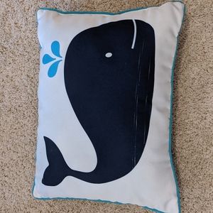 Navy and white Whale pillow